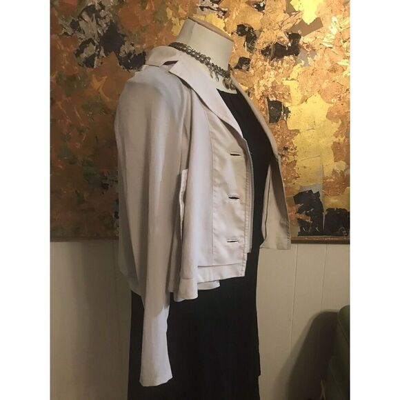Anthropologie Daughters of the Revolution Button Front & Zip Jacket Taupe Swing - Picture 8 of 9